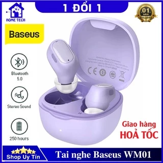 Tai Nghe Bluetooth Baseus WM01/ WM02 TWS Chính Hãng, Chống Ồn Cực Tốt, Âm Bass Lớn, Nhỏ Gọn Pin Trâu