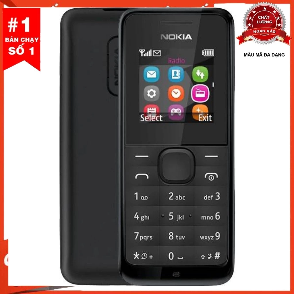 Điện Thoại Nokia 105 1 Sim Zin Chính Hãng BH 12 Tháng Kèm Pin Sạc - Nokia Giá Rẻ
