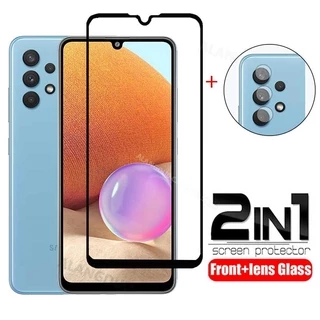 Kính cường lực 2 trong 1 cho Samsung Galaxy A72 A52 A32 4G A52s A42 5G A12 S21+ A02 A02S S21 Plus M51 M12 F62 M62 F41