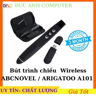 Bút trình chiếu Slide Laser không dây Wireless ABCNOVEL  A101 (màu đen), Tặng Hộp da Đựng Bút Xịn