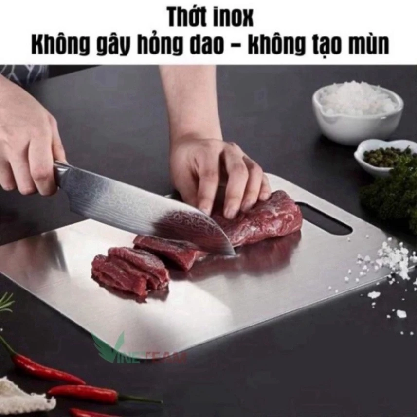 Thớt inox 304 cao cấp kháng khuẩn - Thớt inox không gỉ vệ sinh dễ dàng chống ẩm mốc