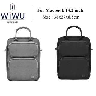 Túi xách dọc Wiwu Alpha Vertical Layer Bag cho Macbook 14.2 inch M1 , Laptop 14 inch , Có quai đeo chính hãng cao cấp