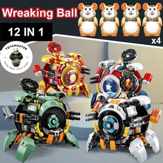 Đồ Chơi Lắp Ráp Xếp Hình Mô Hình Robot Chuột Máy Overwatch Wrecking Ball Mech 12in1 Với 200+ Mảnh Ghép