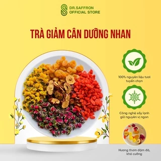 Trà giảm cân dưỡng nhan gói 10gr gồm hoa hồng, hoa cúc vàng, táo đỏ, kỷ tử, long nhãn