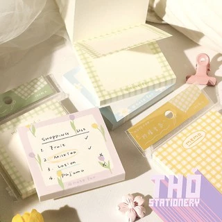 Giấy Note Vintage 100 Tờ Giáy Nhớ Ghi Chú Cute Dễ Thương TULIP ON Decor Trang Trí Sổ Bullet Journal Hàn Quốc