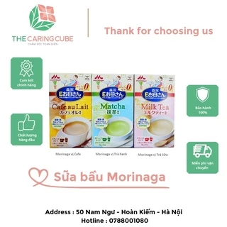 Sữa bầu Morinaga EOkasan chính hãng Nhật Bản vị matcha, trà sữa, cafe hộp 12 gói - The Caring Cube