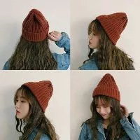 Mũ beanie len gân, phong cách Hàn Quốc