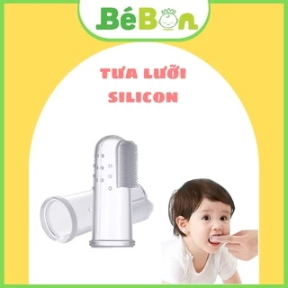 Tưa lưỡi xỏ ngón silicon siêu mềm cho bé kèm hộp an toàn vệ sinh