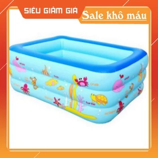 BỂ BƠI PHAO BƠI mùa hè cho bé /1,3M/1,5M/1,8M/2,1M CHỮ NHẬT 3 TẦNG