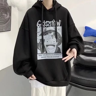 Áo hoodie áo 100% cotton tay dài in họa tiết One Piece thời trang Harajuku cho nam size m-5xl