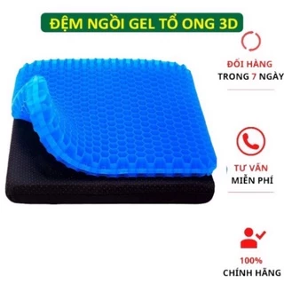 Đệm Lót Ghế Ngồi silicon 3D cao cấp thoáng khí Đệm Gel Tổ Ong Đàn Hồi Lót Ghế - Chống Đau Mỏi Lưng, mới BH 12T