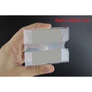 Combo 10 thẻ nhãn hàng hóa gắn kệ nam châm hút bằng mica trong