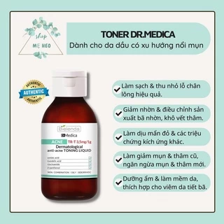 Toner Bielenda Dr Medica làm sạch sâu & dịu da, giảm mụn, kiềm dầu nhờn 250ml