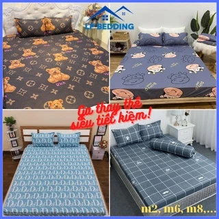 Ga giường cotton poly vải nhập khẩu thay thế - Ga m2 m6 m8 bo chun miễn phí