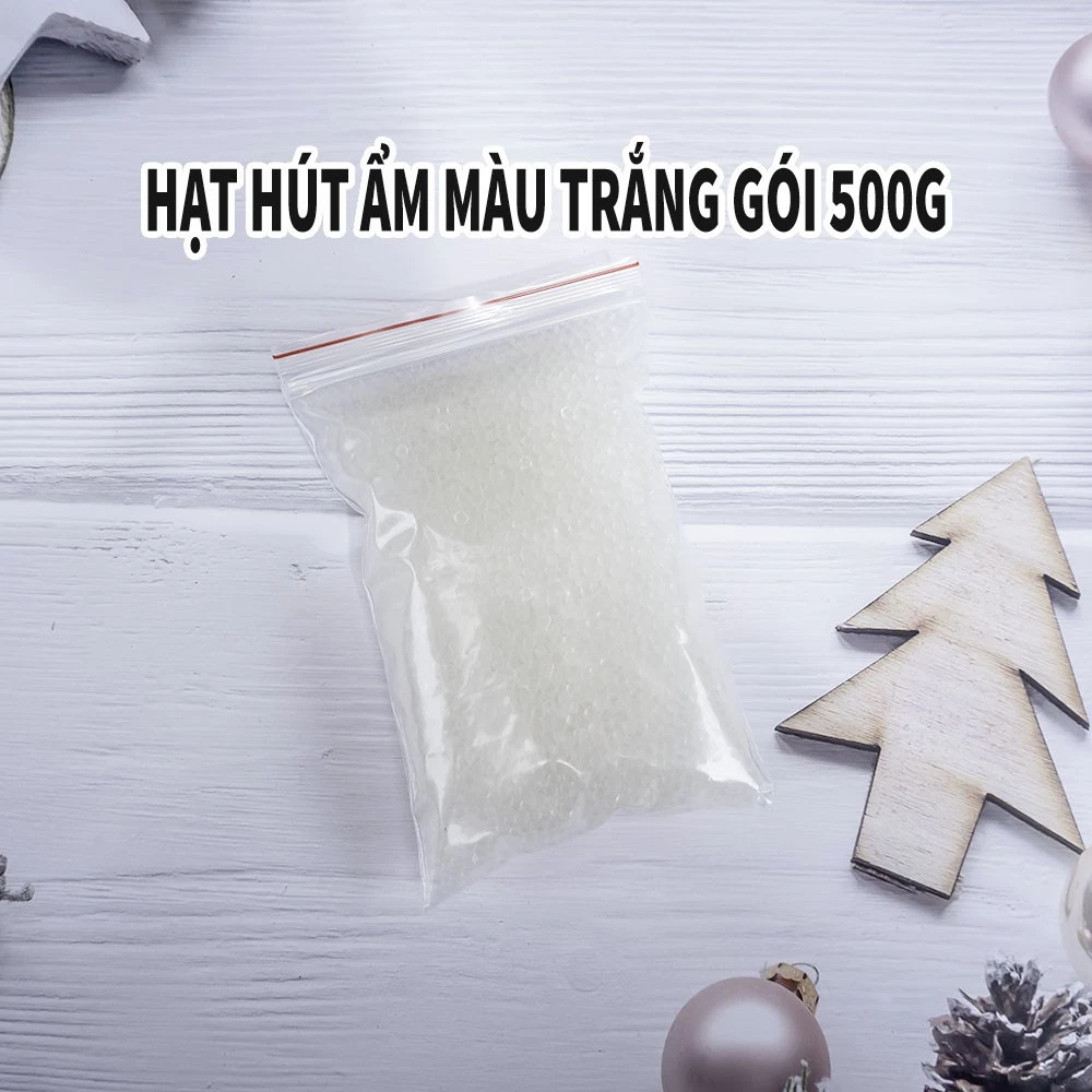 Hạt hút ẩm màu trắng gói 500 gram dùng bảo quản máy ảnh đồ điện tử và làm hoa khô hàng chính hãng Việt Nam