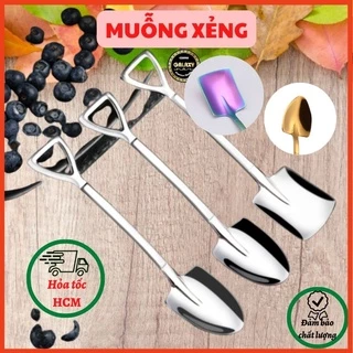 Muỗng inox dụng cụ pha chế  cao cấp, thìa xẻng múc kem  hoa văn siêu đẹp trang trí bàn ăn Galaxy coffee.