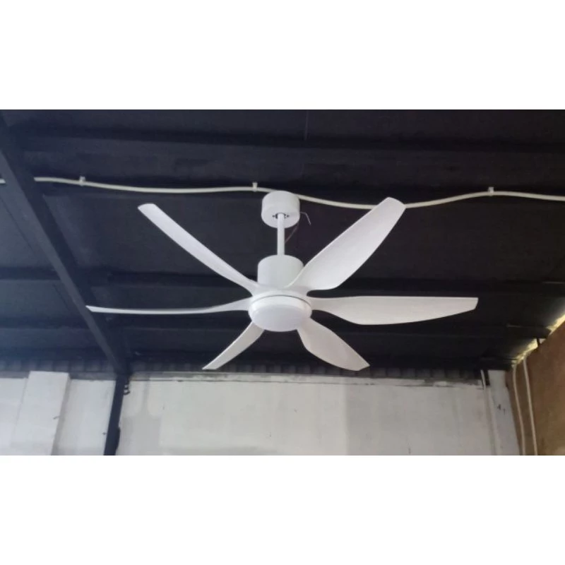 Quạt Trần 6 Cánh Trắng ABS Động Cơ 5 Cấp Độ Tặng Kèm Móc Cao Su Treo Quạt  Có Đèn LED, Có Điều Từ Xa [Bảo Hành 5 Năm]