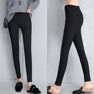 Quần Legging Dáng Dài Za Ra Cạp Cao Co Giãn Chất Cotton Nữ