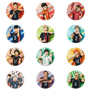 (HK1) Huy hiệu IN HÌNH Haikyuu!! Vua bóng chuyền anime chibi dễ thương xinh xắn