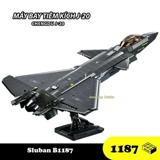 Đồ chơi Lắp ráp máy bay J-20, Sluban 1187 Air-craft Fighter, Xếp hình thông minh, Mô hình tiêm kích [1007 mảnh]