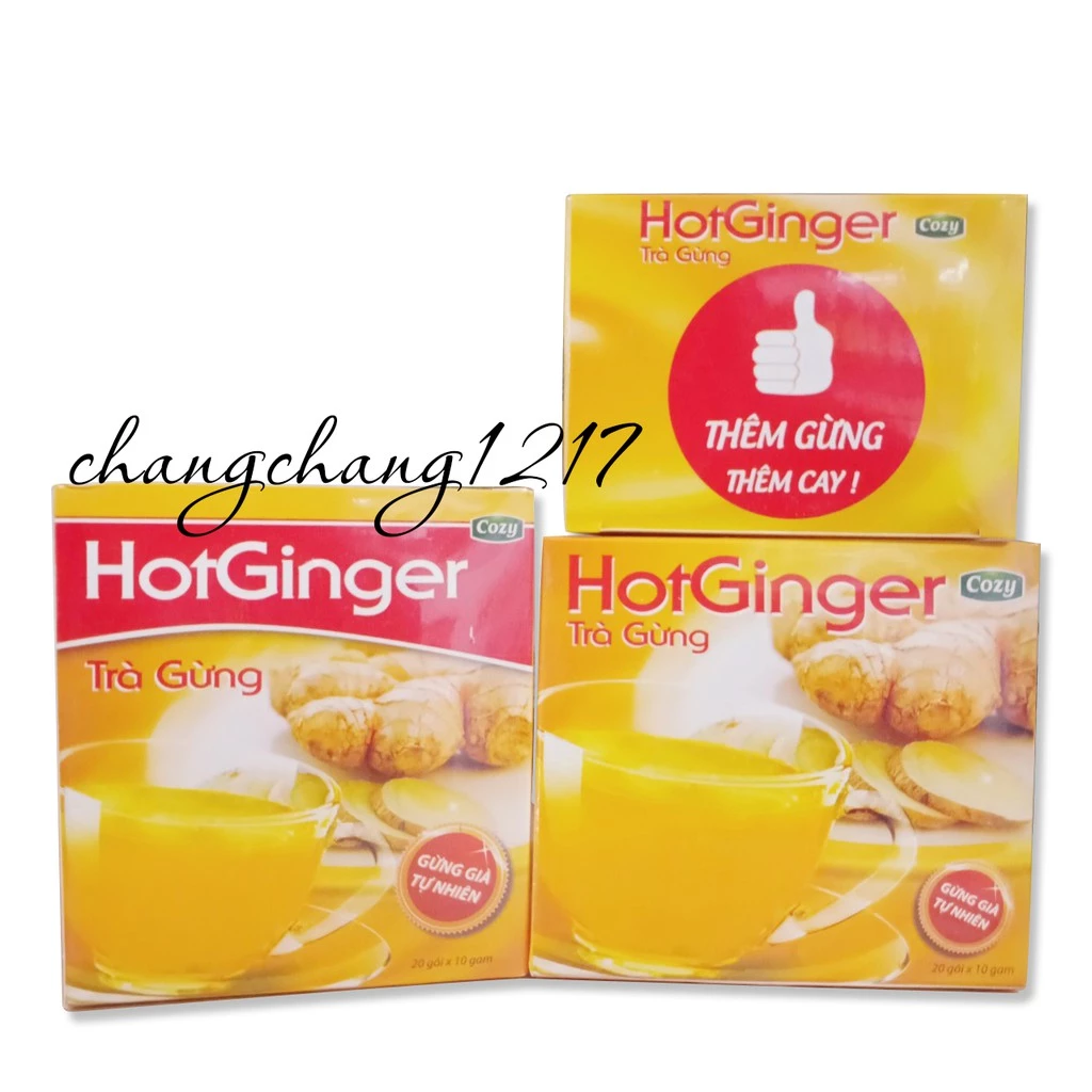 Trà Gừng Hot Ginger Hòa Tan Cozy Hộp 20 Gói