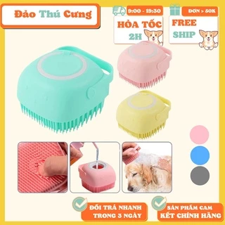 Găng tay tắm cho chó, bàn chải tắm cho chó tạo bọt