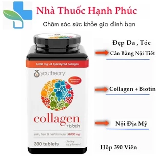 Collagen 390 viên collagen Youtheory Advanced Type 1,2&3