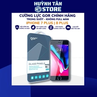 Cường lực iphone 7 plus ip 8 plus trong suốt KHÔNG FULL MÀN chống bám vân tay chính hãng GOR phụ kiện huỳnh tân store