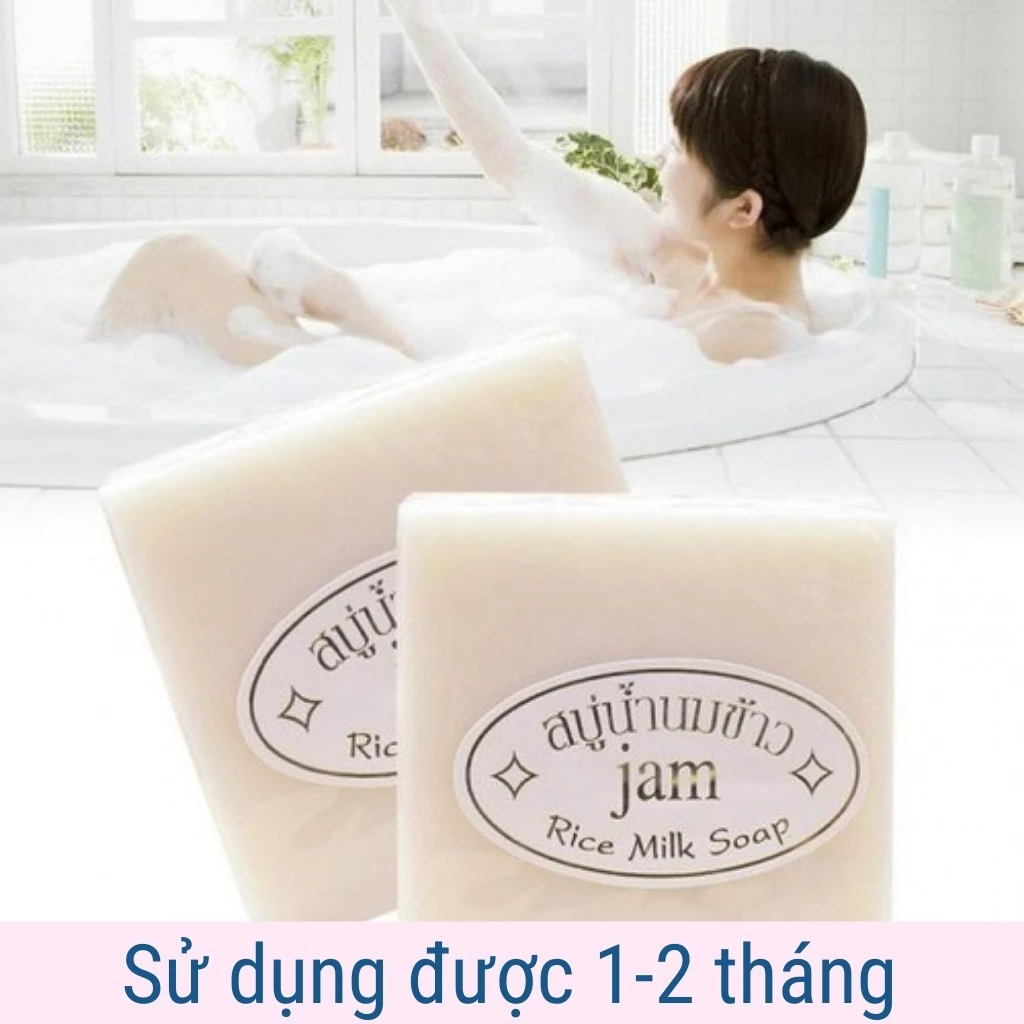 [Jam-Thái] Xà Phòng Cám Gạo Trắng Da, Da Mềm Mượt Hàng Chính Hãng Thái Lan Jam Rice Milk Soap 65gr