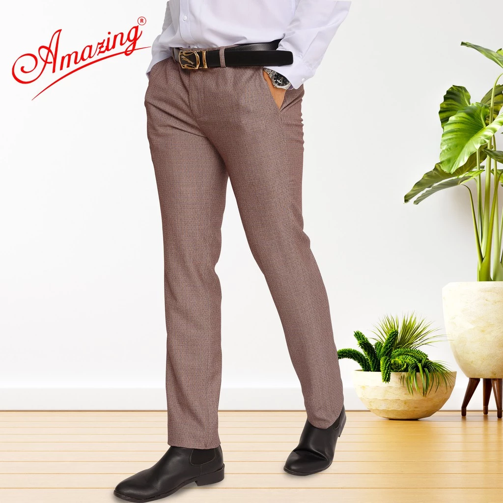 Quần tây nam công sở, có tới size đại 100kg, họa tiết vân chìm, không ly, form dáng chuẩn, Amazing