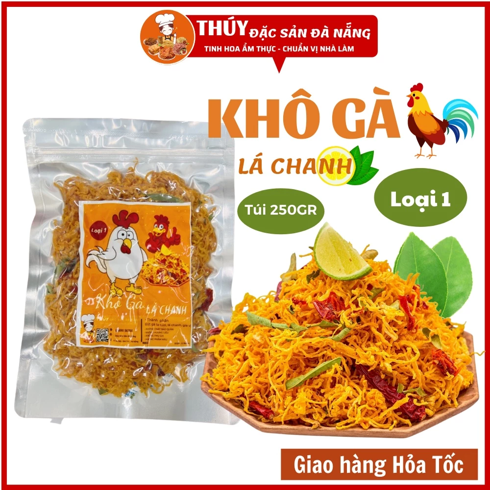 KHÔ GÀ LÁ CHANH Thúy Đặc Sản Đà Nẵng túi 250gr ngon loại 1