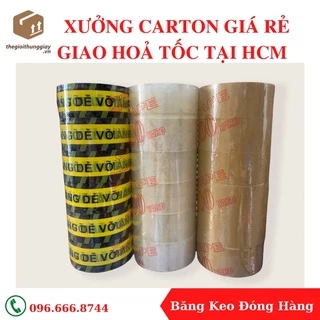 Băng keo trong đóng hàng giá rẻ (1 cuộn), dụng cụ cắt băng keo nhanh cầm tay giá rẻ, sticker cảm ơn tiếng Việt giá rẻ