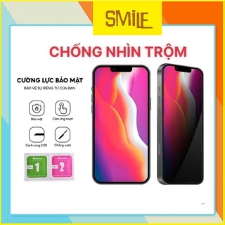 Kính cường lực iphone Chống Nhìn Trộm Chống Vân Tay full viền 6/7plus/8/x/xs/xsmax/11/12/13/14/15/pro/max/promax/plus