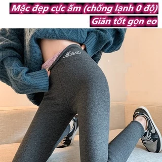 Giá đặt biệt một tuần! Quần legging lót lông (bán cả không lót lông ) cừu dầy dạn cực ấm cạp cao gọn eo giãn tốt MENAIC