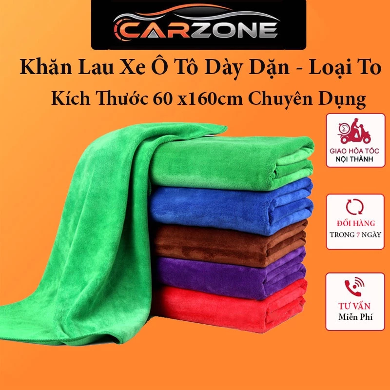 Khăn Lau Xe Hơi, Xe Ô Tô Chuyên Dụng - Kích Thước 60 x 160cm Bản Rộng Loại Dày Dặn