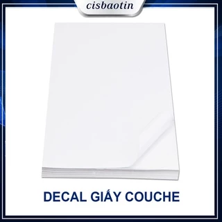 DECAL GIẤY COUCHE (IN MỰC DẦU VÀ LASER) KHỔ A4 -A3( XẤP 50 TỜ)