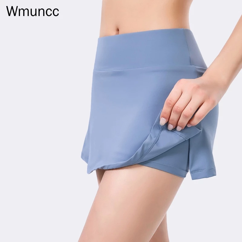 Wmuncc 2026 Quần Short Giả Váy Lưng Cao Co Giãn Thoáng Khí Phong Cách Thể Thao Thời Trang Cho Nữ