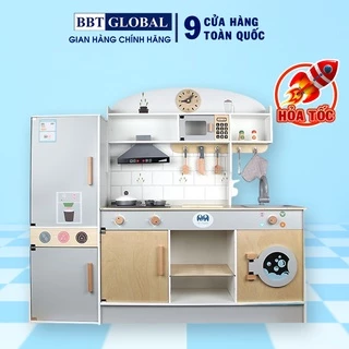 Đồ chơi nấu ăn nhà bếp gỗ BBT GLOBAL cao cấp cỡ lớn nhiều chức năng MSN21001