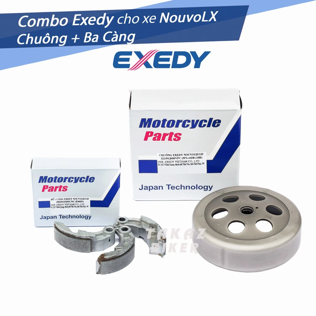 A7 [ Nouvo 4-5 ] Bộ nồi sau Exedy dùng cho xe Nouvo 4 - 5 Hãng EXEDY Mã 5P1