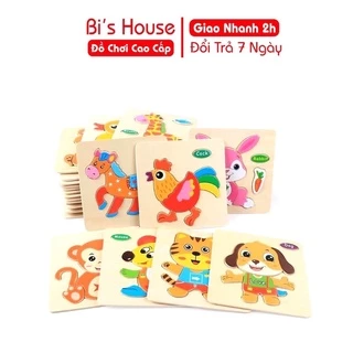 Combo 10 tranh ghép hình  giúp bé phát triển tư duy , tăng khà năng ghi nhớ - đồ chơi Bi's House