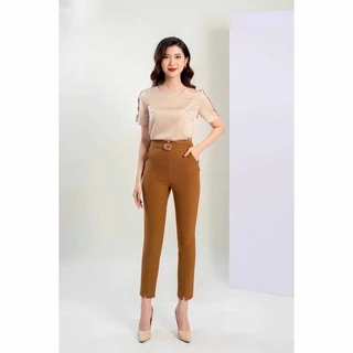 Quần Côn Cơ Bản Phối Vòng Tròn Trang Trí Cạp MMOutfit M-QU021120005