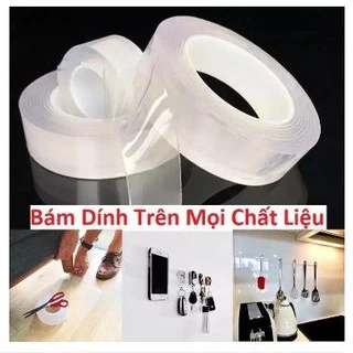 Băng keo 2 mặt đa năng ( LOẠI DÀY 2 LY ) trong suốt cuộn 1m dán trên mọi bề mặt siêu chắc chắn