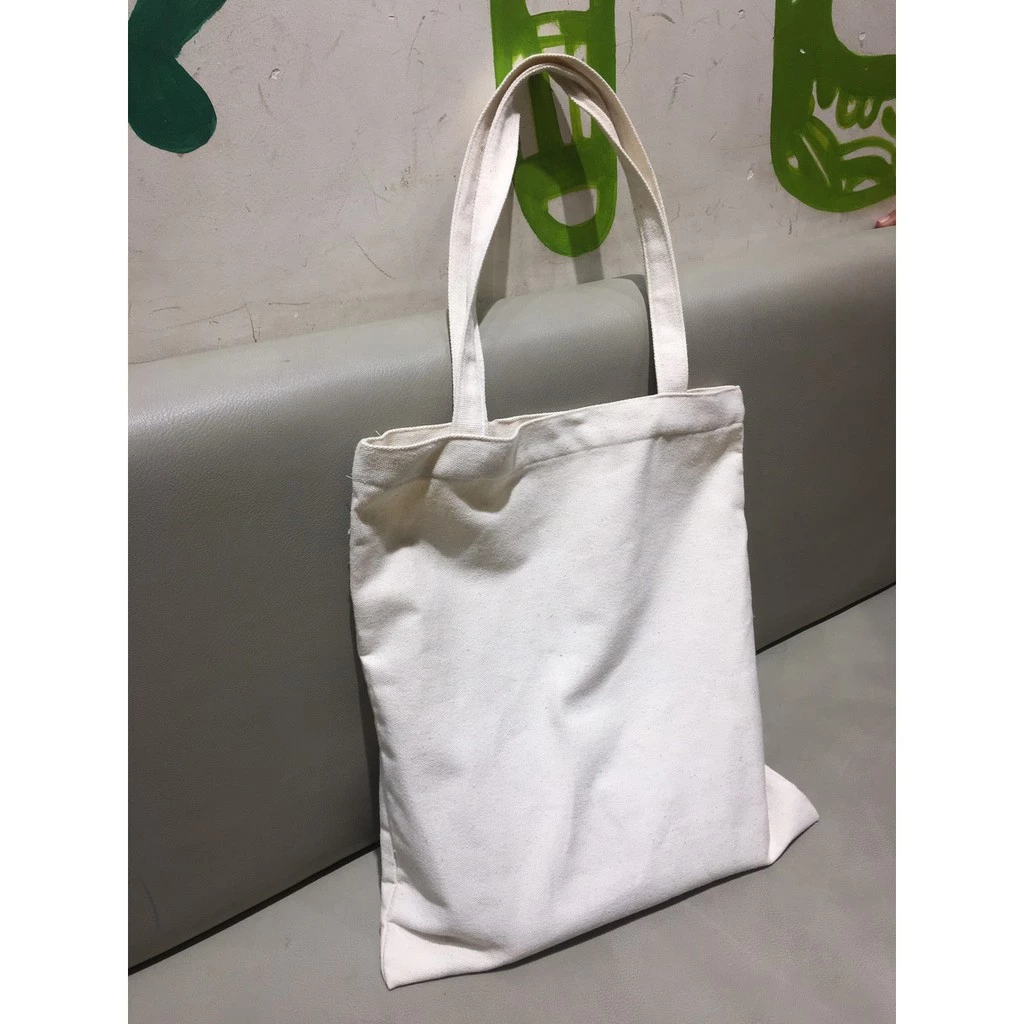 Túi bố trắng poly có khóa kéo 33x36 cm, túi dùng để vẽ, thêu lên túi