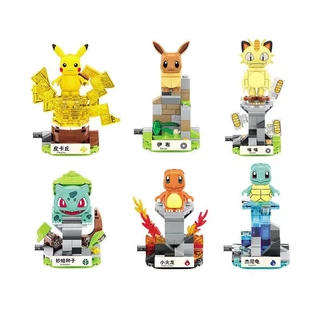 Keeppley Pikachu Lắp Ráp Khối Xây Dựng Pokémon Đầu Vuông Búp Bê Bé Trai Bé Gái Đồ Trang Trí Tương Thích Đồ Chơi Lego