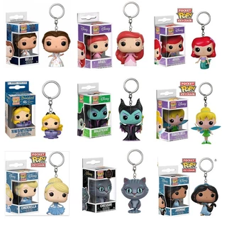 Funko Pop Móc Khóa Hình Nhân Vật Alice in Wonderland Cheshire Cat: Disney-Ariel Belle Cinderella jasime Maleficent Tinker Bellur