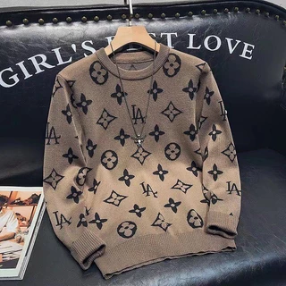 Áo Sweater Louis Vuitton Dáng Ôm Cổ Tròn Thời Trang Thu Đông Cho Nam Giới