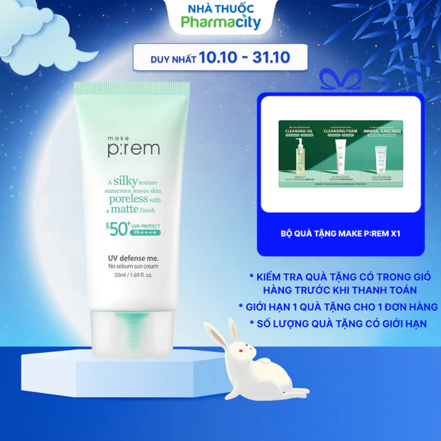 Kem Chống Nắng Make p:rem Vật Lý Kiềm Dầu Khô Ráo (50ml)