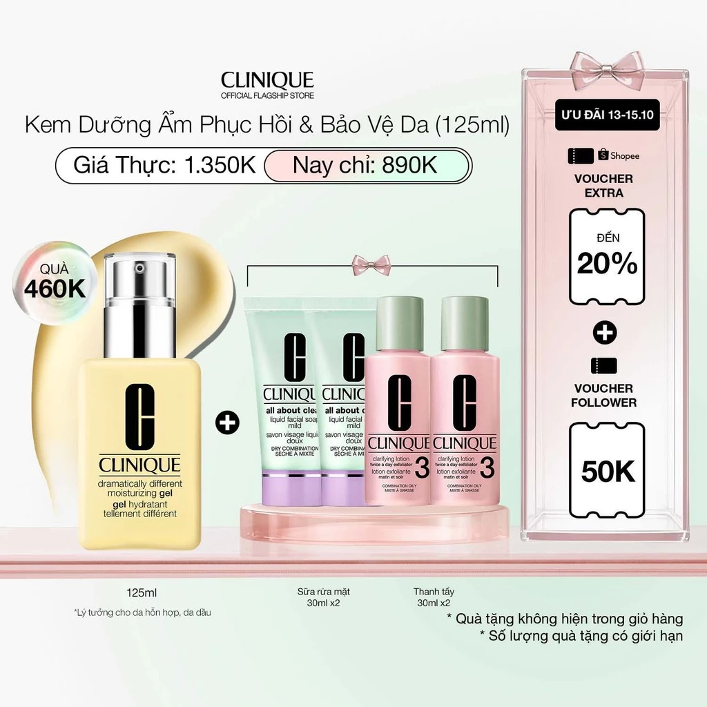 Kem dưỡng ẩm cân bằng Clinique Dramatically Different Moisturizing 125ml (Gel - Lotion - Jelly)
