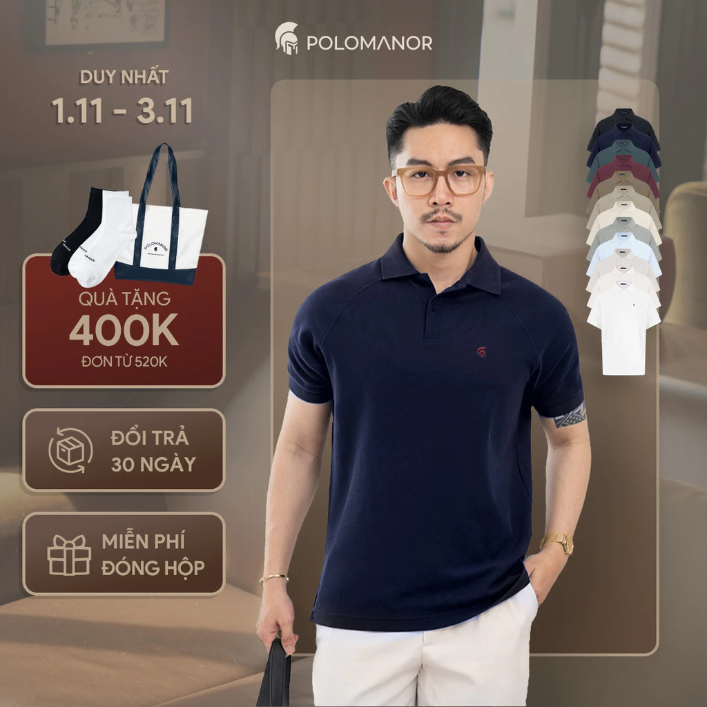 Áo polo nam cao cấp BASIC DIAMOND, chất liệu mới CVC Diamond, thanh lịch sang trọng - POLOMANOR