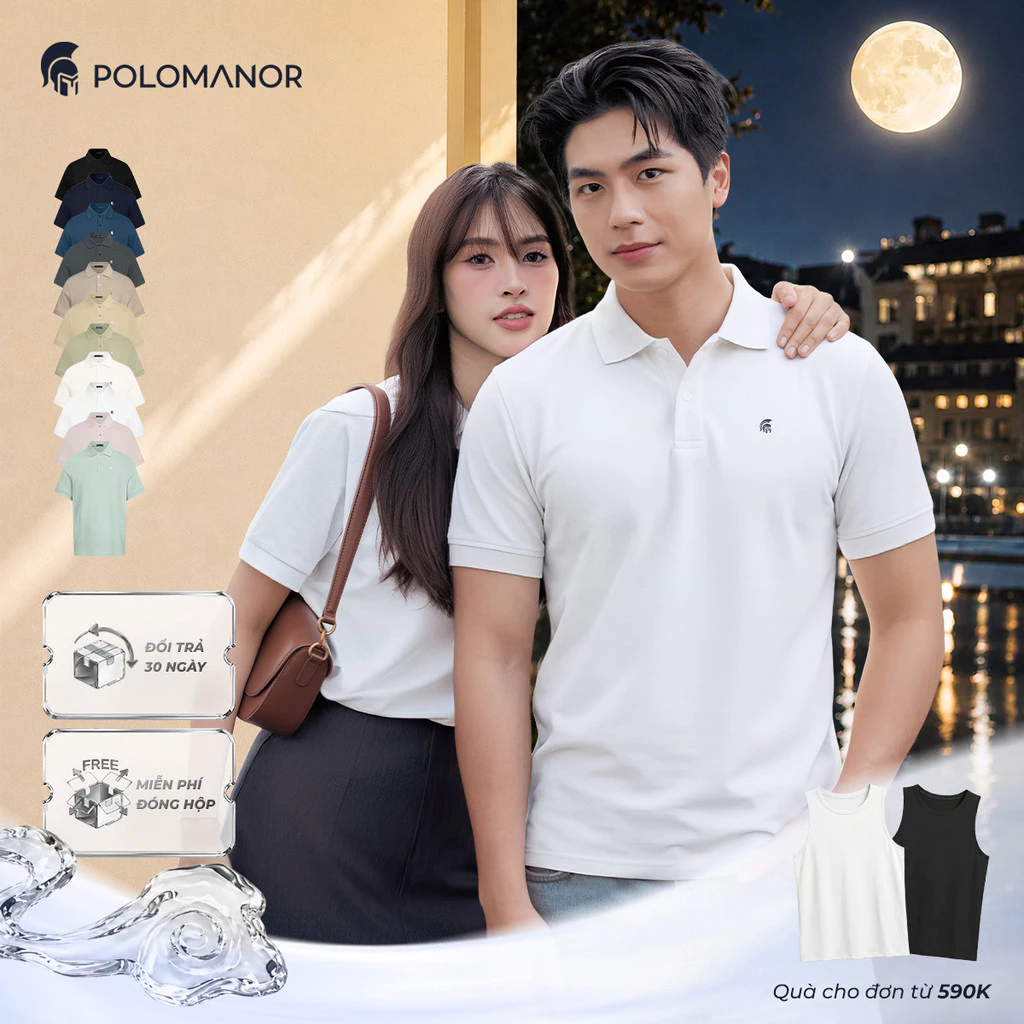 [BEST SELLER] Áo polo nam BASIC SYMBOL, POLO QUỐC DÂN vải cá sấu cotton interlock - POLOMANOR